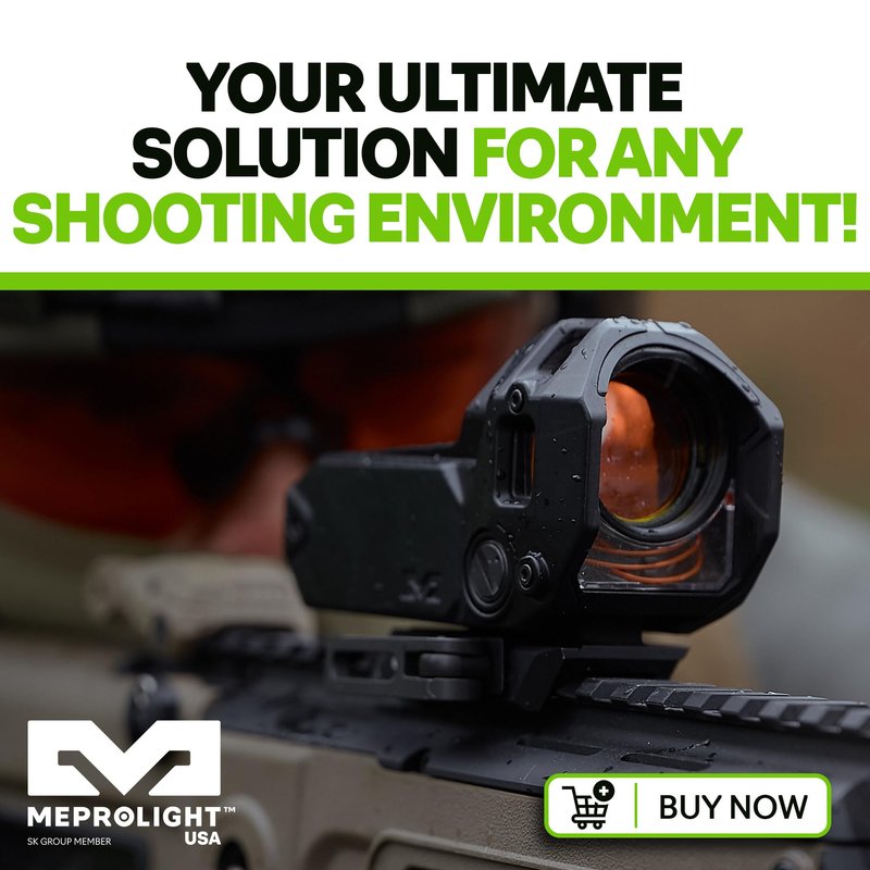 Meprolight Mepro M22 Self-Illuminated Reflex Sight, 3.5/40 MOA Bullseye, Amber Reticle, Fiber-Optic & Tritium, Night Vision Compatible, Rugged Design (56223200)