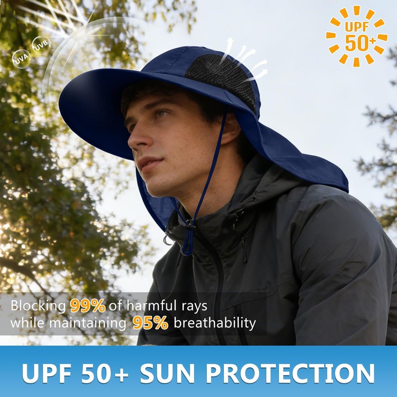 Sun Hat for Men Women with Neck Flap,UPF 50+ UV Protective Hiking Fishing Hats,Wide Brim Sun Hat for Women&Men …