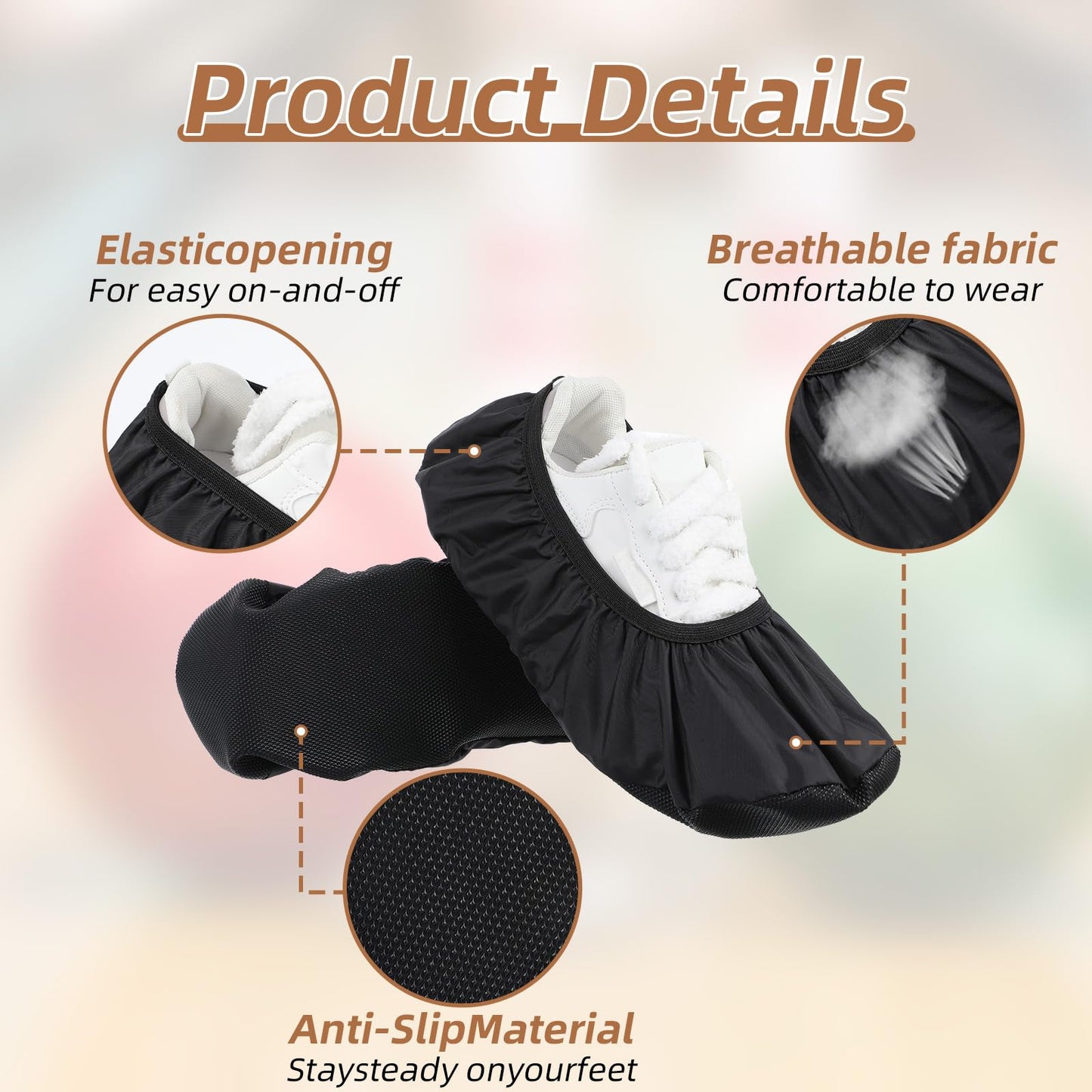 2 Pcs Washable Shoe Covers Reusable Bowling Shoe Covers Bowling Polyester Shoes Cover Protector Accessories for Men Women Sports Game Supplies Indoor Bowlings Enthusiasts Black Size 14.5× 5.1 Inches