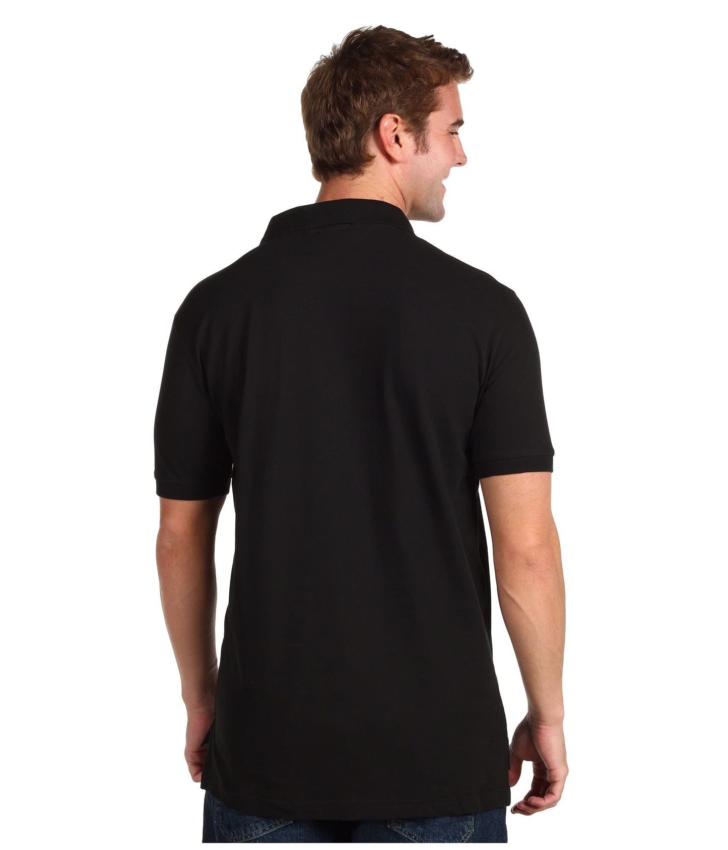 U.S. Polo Assn. Men's Classic Polo Shirt, Two-Button Closure Pique Polo Shirt, Summer Fashion Golf Shirt, Old Black, Large
