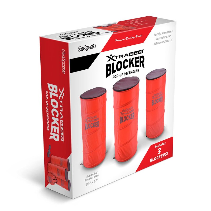 GoSports XTRAMAN Blocker Pop-Up Defenders 3 Pack - Large Size Multi-Sport Blocking Dummy - Training Equipment for Basketball, Football, & Soccer