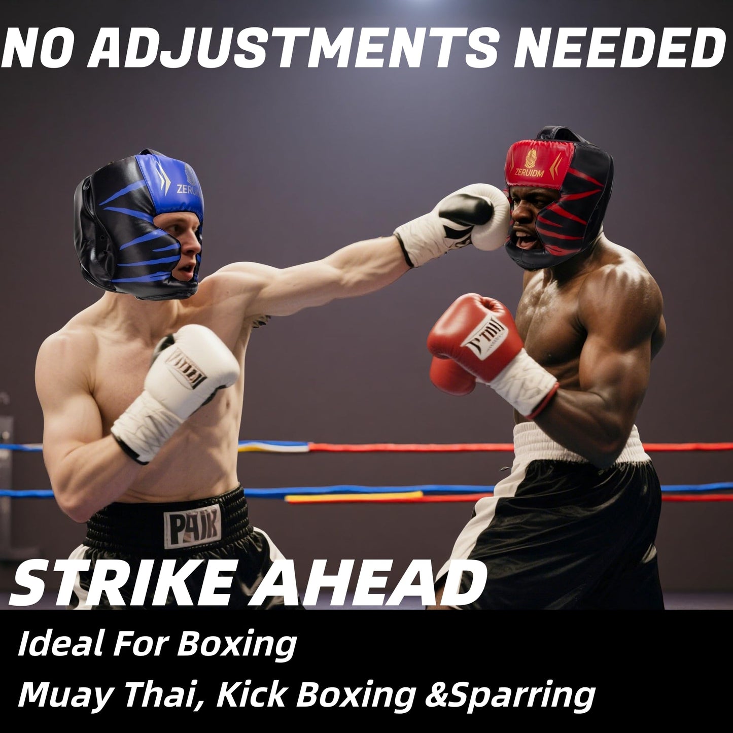 2 Pack Boxing Headgear for Adult Men Kids, Thickened Training Sparring Head Guard for MMA Kickboxing Muay Thai Equipment