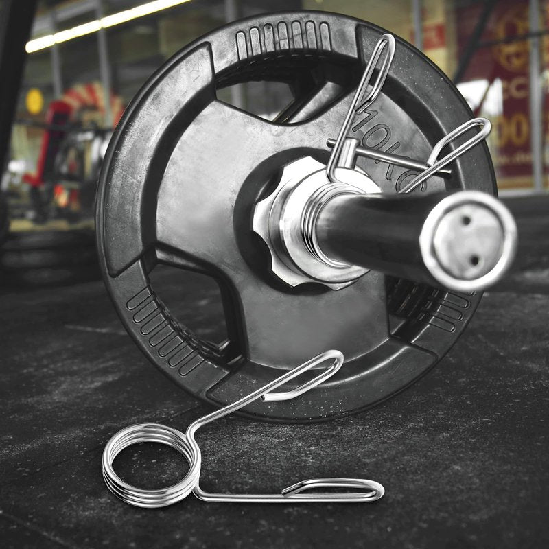 Lemecima 4 Pieces 2 Inch Dumbbell Spring Collars Barbell Clamps Locking Collars Clips for Weightlifting Exercise Fitness Training Supplies