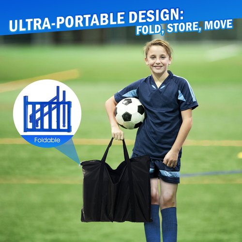 Soccer Rebounder Board with Metal Frame, Adjustable Angles/Heights, Portable Storage Design, Soccer Training Equipment for Precision Passing/Shooting Drills