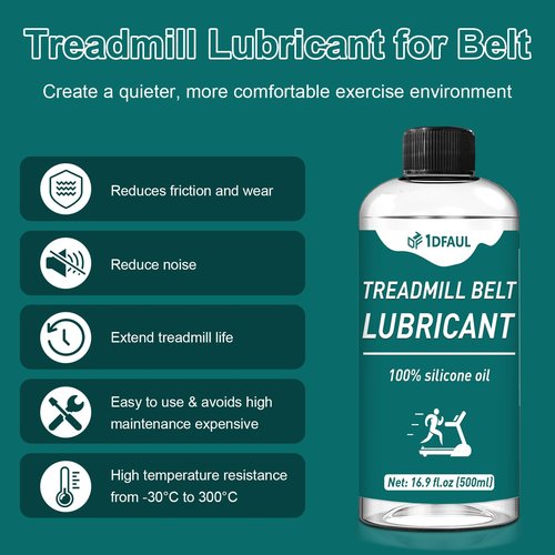 1DFAUL 500ml Treadmill Oil Belt Lubricant, Silicone Treadmill Lubricant for Belt High Temperature Resistance, Reduces Friction, Noise & Wear, Suitable for Various Treadmills Models