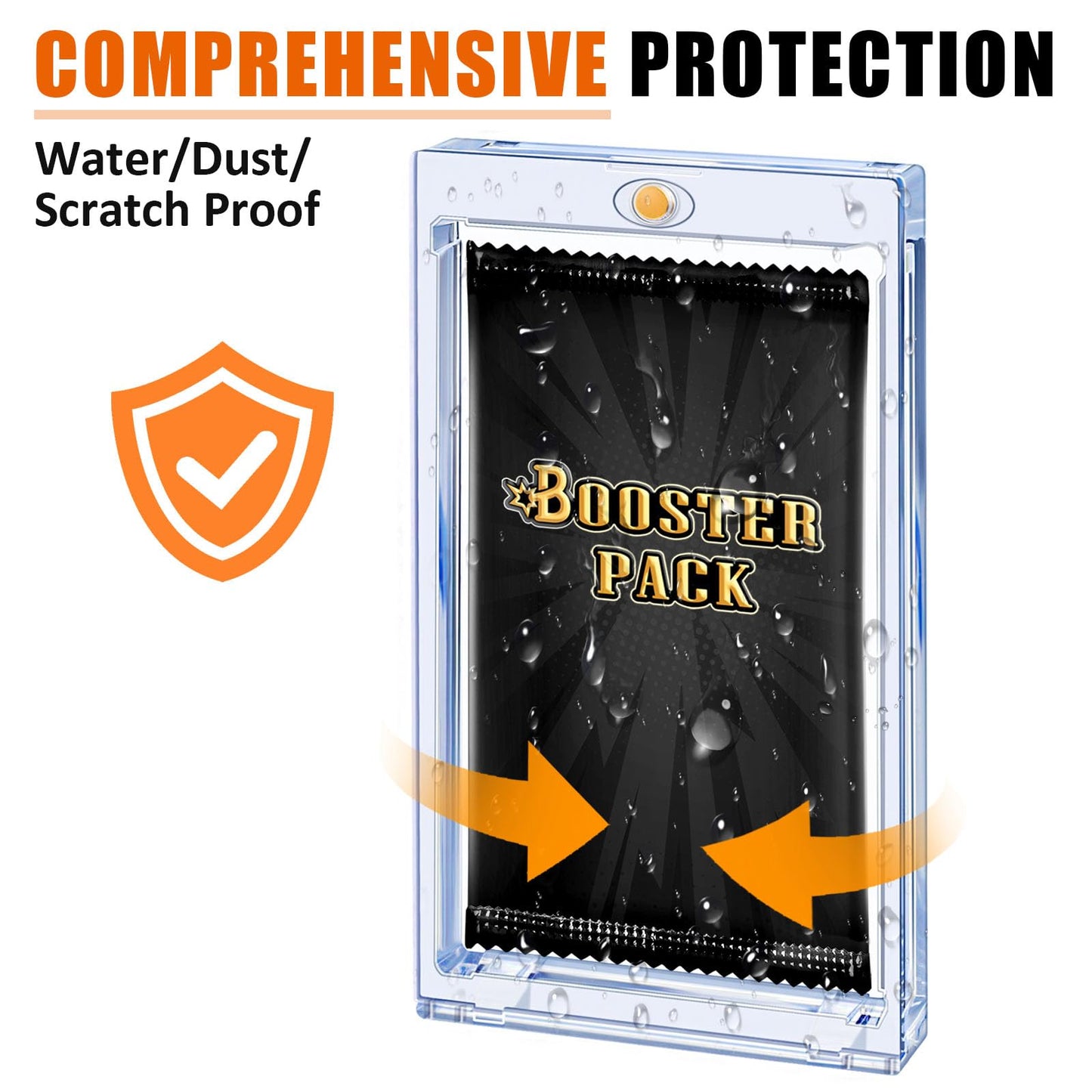2 Pack Card Booster Pack Display Holder, Magnetic Card Holder for Card Booster Pack, UV Protection