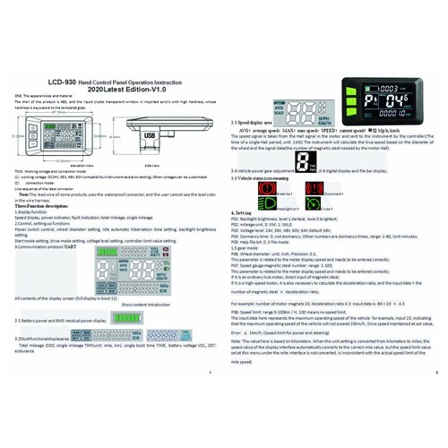 Topyond Ebike LCD Display, 24v 36v 48v 60v E Bike Display Meter Control Panel, ABS Material 5 Pin Electric Bike Parts, 22.5mm Diameter LCD Display Meter