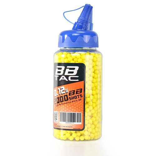 BBTac Airsoft BB 6mm Polished 2000 Round Bottle - Yellow