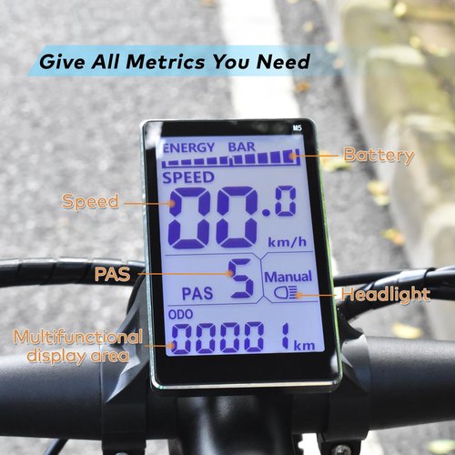Mcezdy Ebike Display, UART No. 2 Protocol, 24V-60V Aluminum Alloy Frame Cycling Computer, Ebike LCD Display to Enrich Cycling Journey