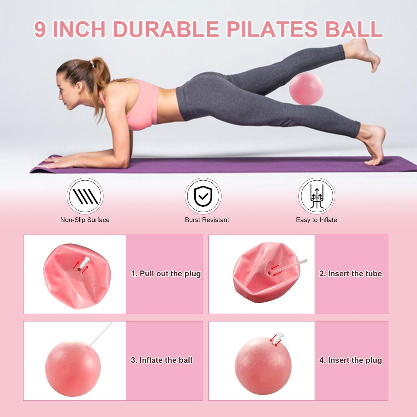 KANGFITER Pilates Ring Set 11 PCS, Magic Circle Yoga Ring, Pilates Ball, Adjustable Ankle Wrist Weights, Resistance Bands, Tape Measure, Pilates Kit Equipment Accessories for Women Home Workouts Yoga