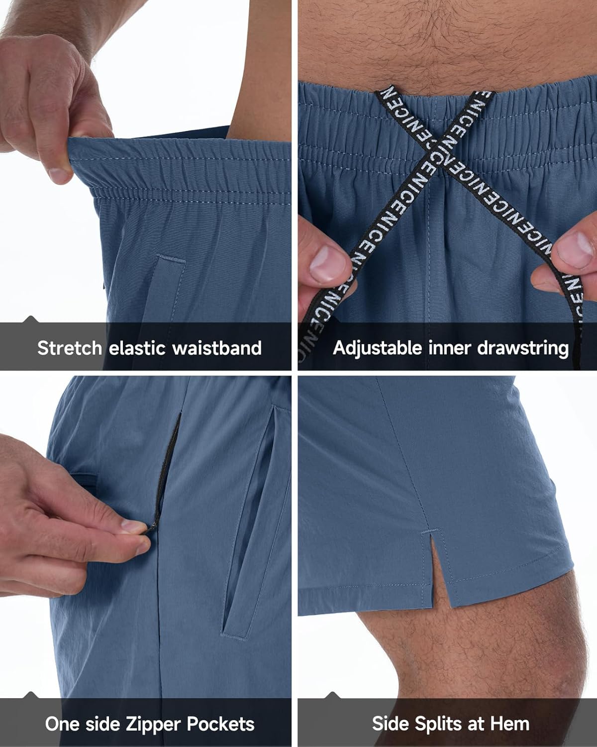 2 Pack Mens Athletic Workout Shorts 7 Inch Quick Dry Gym Shorts with Pockets, Sports Tennis Running Shorts for Men