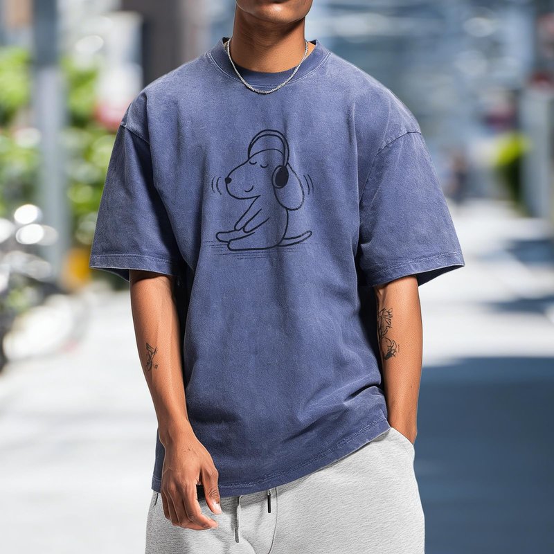 Mens Graphic Tees Solid Blue Cotton Washed Quick Dry 2026 Beach Gym Oversized Baggy Men's Clothing Vintage Street,L