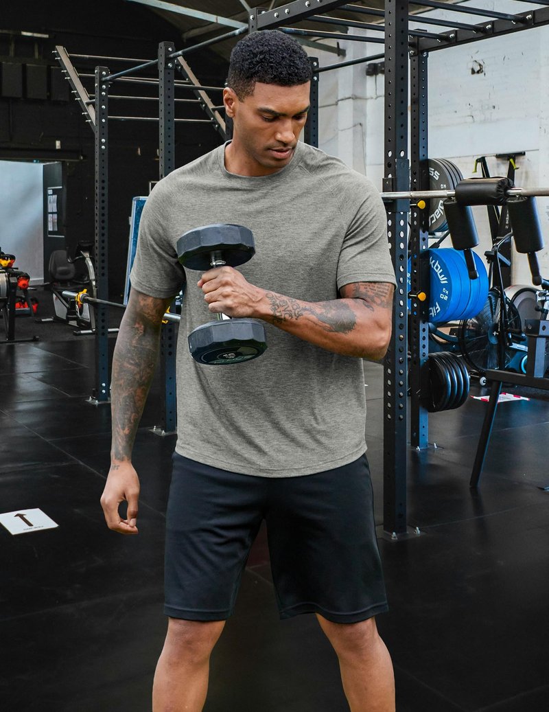 PINSPARK Men's 3 Pack Workout Shirts - Quick Dry Gym Athletic Shirts Moisture Wicking Short Sleeve T Shirts