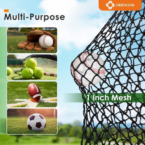 ORIENGEAR Baseball Batting Cage Baseball and Softbal Batting Cages for Backyard, Hitting Training Equipment, Backyard Hitting and Pitching Practice Net, 30 x 13 x 9 ft