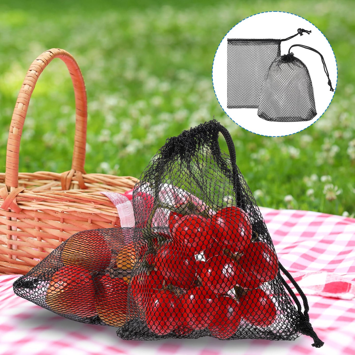 10 Pieces Small Mesh Bags Drawstring Nylon Net Balls Gift Bags 6 X 8 Inch Mini Drawstring Gym Bag Mesh Black Travel Stuff Storage Bag with Cord Lock Closure for Gym Sports Laundry Travel