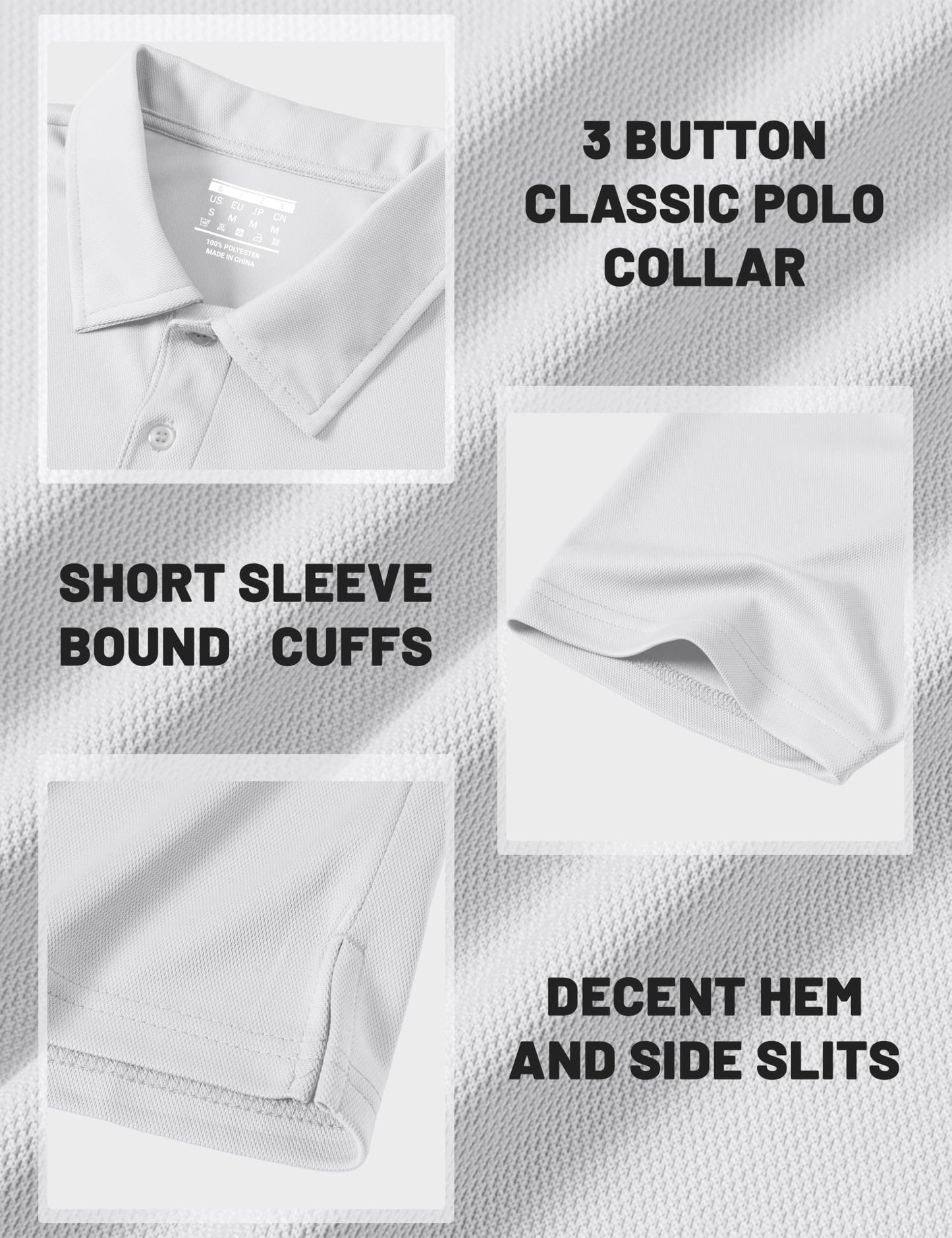 MAGCOMSEN Men's Polo Shirts Short Sleeve Athletic Pique Golf Shirt Dry Fit Performance Casual Work Polos for Men