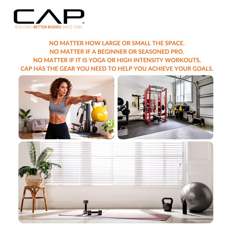 CAP Barbell 10 LB Neoprene Coated Cast Iron Kettlebell - Orange