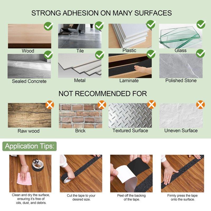 LLPT Grip Tape 3" x 36 Ft Ft Black Heavy Duty Anti Slip Tape for Stairs Waterproof Outdoor Indoor Non Slip Traction Strips for Stair Steps Boats Ramp Staircase Tread (ASB311)