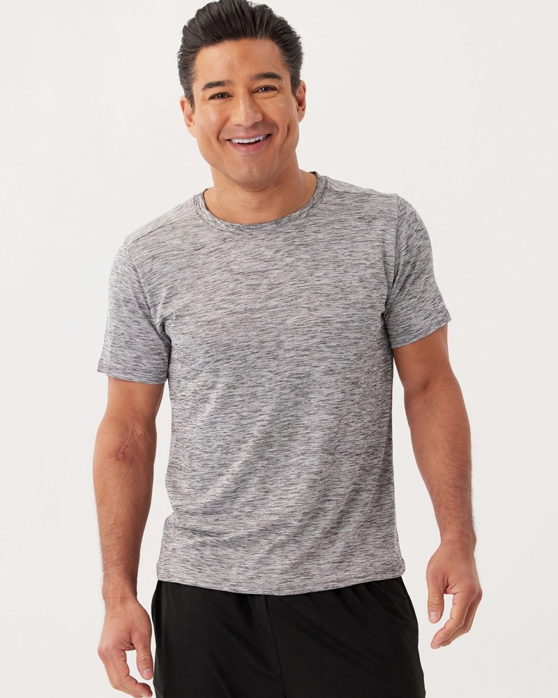 Real Essentials 5 Pack: Men's Dry-Fit Short Sleeve Crew Neck T Shirts Fitness Running Gym Workout Cool Exercise Athletic Tee, Set 19, Small