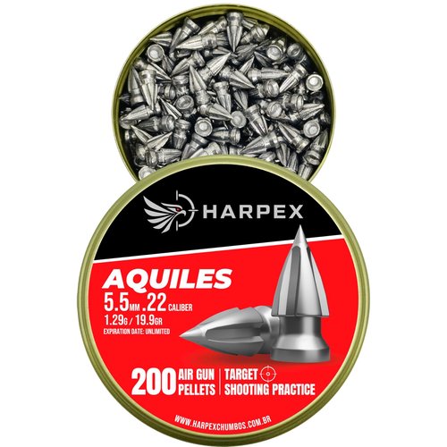 Aquiles Airgun pellets .22 Caliber 19.9gr Pointed Arrow-Head - 200ct