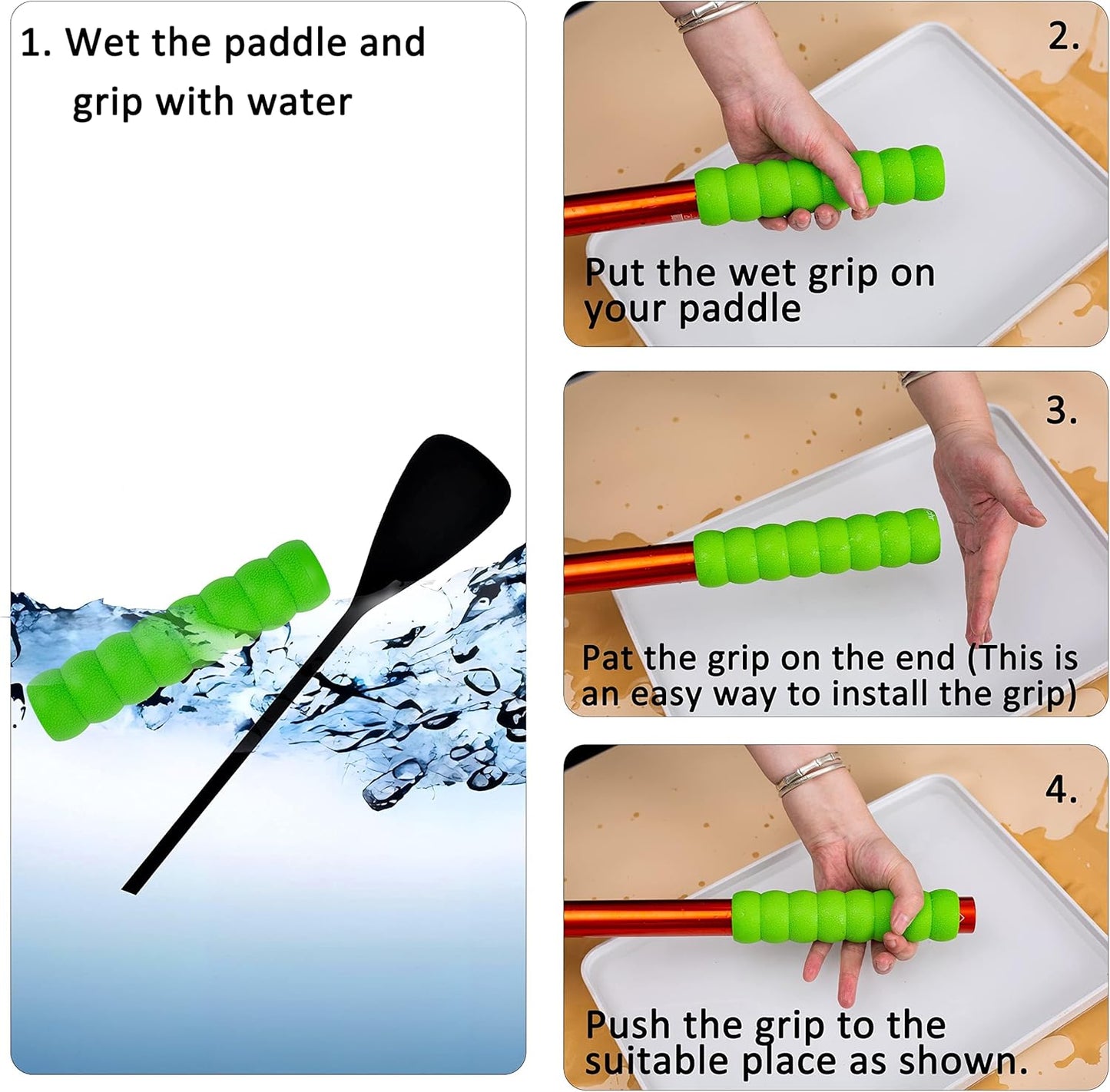 Kayak-Paddle-Grips-2-Pack - No-Slip Oar-Grip for Take-Apart Paddles,Blister Prevention Kayaking Accessories(Diameter 30mm/1.18 inches)