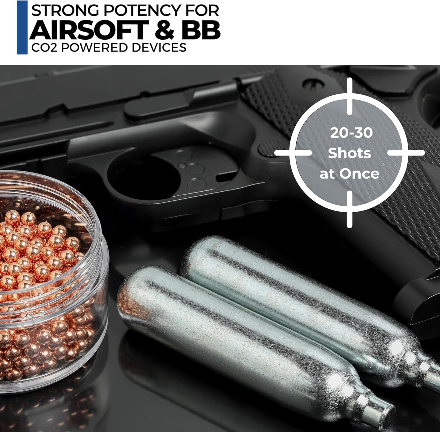 ICO 12 Gram Co2 Cartridges Non-Threaded, CO2 cartridges BB Gun, CO2 BB Pistol, CO2 Airsoft Pistol, and CO2 Paintball Markers (30/50/500 Count)