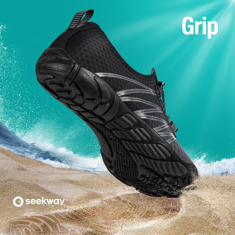 SEEKWAY Water Shoes for Women Adult Quick-Dry Aqua Sock Barefoot Men for Beach Swim River Pool Lake Hiking Kayaking Surfing Gradient Dark Grey
