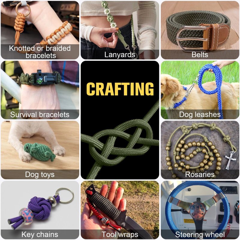 Paracord Rope 550 lb - 200ft 5/32" Parachute Cord 4MM 7-Strand para Cord - Heavy Duty Spool String for Survival,Camping Gear, Survival Bracelet, Clothesline - Army Green