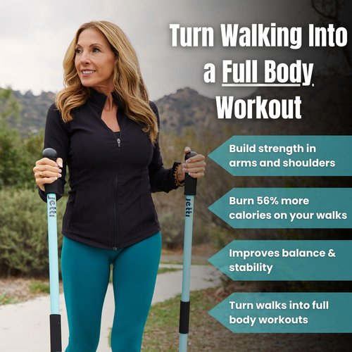 Walking Sticks for Women & Men - 2 Lightweight PVC Trekking Poles with Carrying Case - Ideal for Hiking, Fitness, and Outdoor Adventures (2.2lbs)