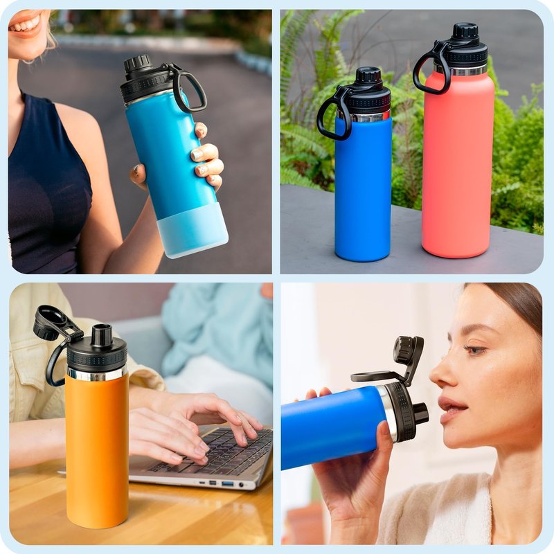 Prurex Spout Lid for Hydro Flask Wide Mouth Bottles | Replacement Lid Fits 12-64oz Models with 2.28" Opening | BPA-Free Sports Accessory (Pink, 1 Pack)