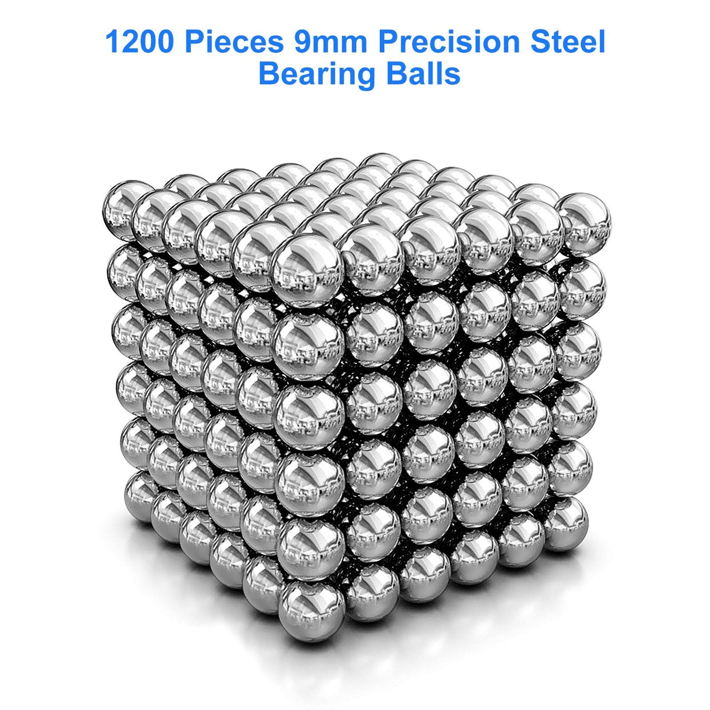 1200Pcs 3/8'' Slingshot Ammo Ball 9mm Precision Steel Bearing Balls Scout Slingshot Ball for Hunting