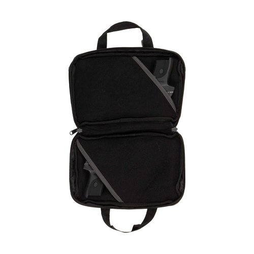 Allen Company Jackson Double Attaché Handgun Case, Fits All Auto Loaders and Revolvers, 2 Separate Internal Pockets, Front Zippered Pocket, 11.75 L x 7.5 H x 2 W inches, Black/Gray