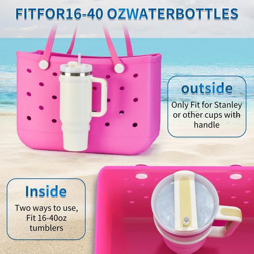 Bogg Bag Stanley Cup Holder, Bogg Bag Accessories Cup Holder - for Stanley 40 Oz/30 Oz Compatible, Modern Beach Bogg Bag Drink Holder Cup Holde (M01)