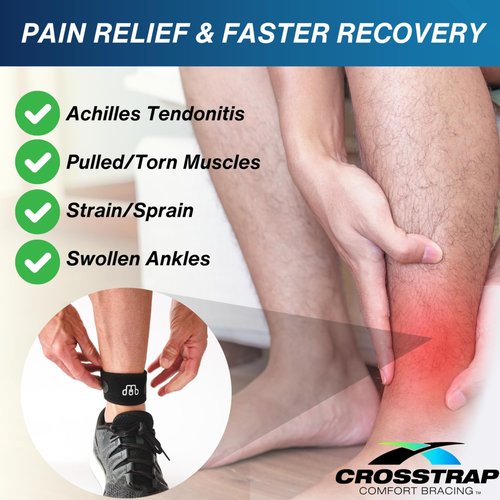 CROSSTRAP Achilles Tendon Support - Ankle Brace For Women And Men, Comfort & Bracing, Ankle Stabilizer Strap & Sprain Support, Achilles Tendonitis Relief, Kickback Straps, (Small)
