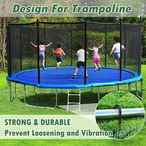 GESTONE Trampoline Ground Wind Stakes Anchors High Wind Heavy Duty, 8 Pack 12 Inch U-Shaped Rebar Tent Stakes for Camping Tents, Soccer Goals,Fences, Swing, Landscape,Garden Decoration