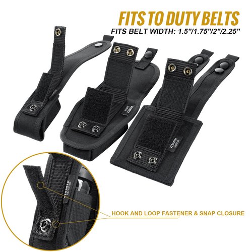 VISMIX 3 Sets of Holsters for Duty Belt, Handcuff Holster/Spray Holster/Double Magazine Pouch Case Sheath Snap Strap for Police Security Law Enforcement