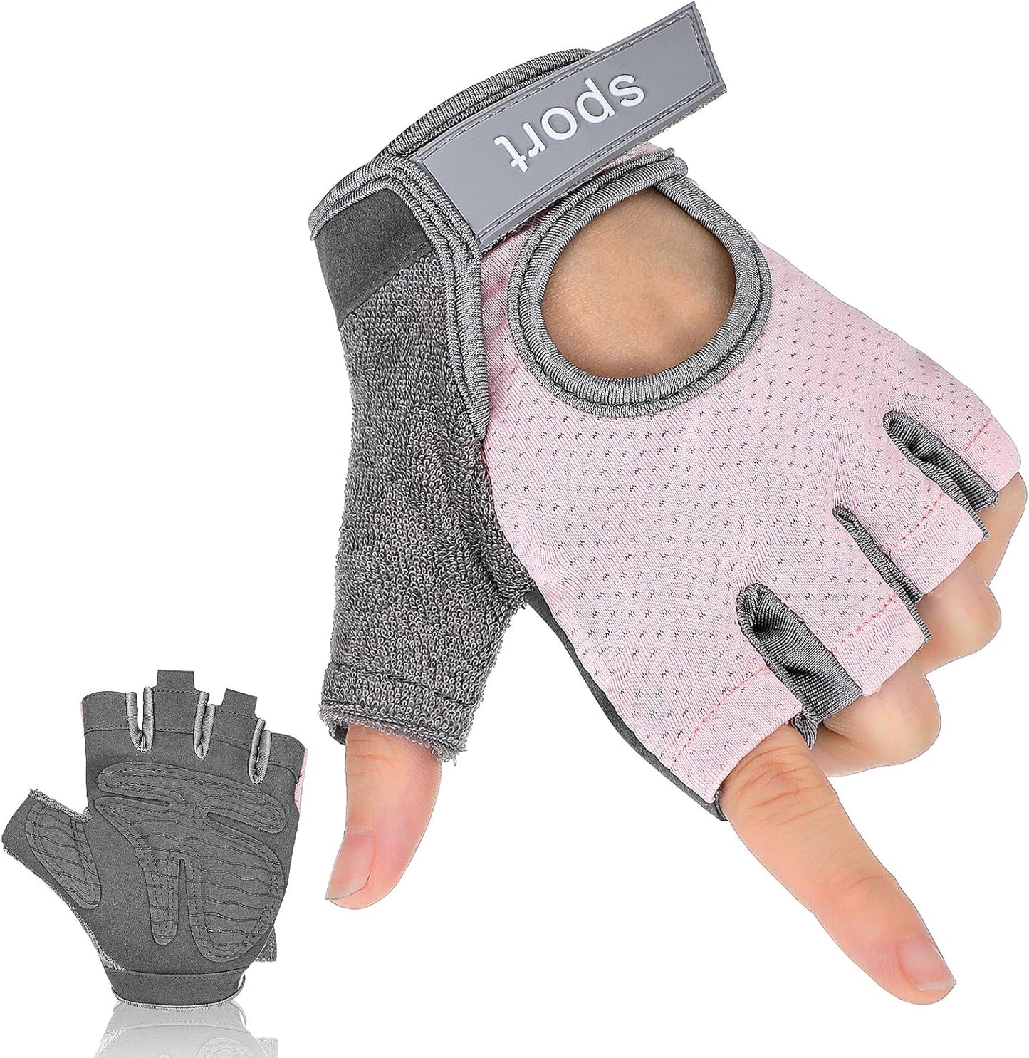 1 Pair Workout Gloves for Women Gym Breathabl Weight Lifting Gloves Women Fitness Female Full Protection Glove for Gym Exercise Cycling Pull Climbing Rowing with Excellent Grip and Cushion Pads (Pink)