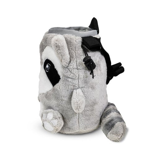Chalk Bag for Rock Climbing - Cute Racoon Chalk Bag for Bouldering, Gym, Indoor & Outdoor Climbing with Adjustable Belt, Brush Holder & Carabiner