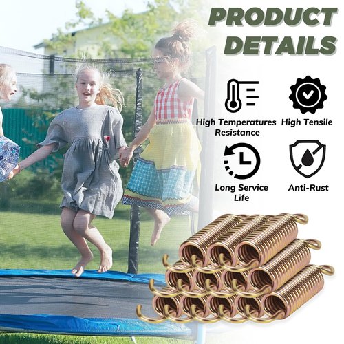 LOIUO Trampoline Springs Replacement 3.5" to 8.5" Galvanized Steel Heavy Duty High Tensile Universal Trampoline Accessories with T-Hook Tool, 12 to 48 Pack