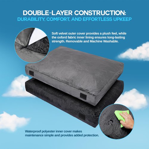 Homewell 4 x 6 Ft Crash Pad – Soft Velvet Cover Sensory Crash Pad for Kids with Durable Shock-Absorbing Foam, Machine Washable Cover, Ultimate Comfort and Safety for Kids, Adults and Pets (Gray)