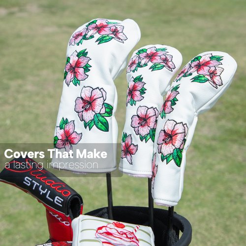 Golf Headcovers Embroidery Driver Cover Fariway Wood Headcover Hybrid Head Covers Leather Golf Club Covers for Most Brand(for Hybrid)