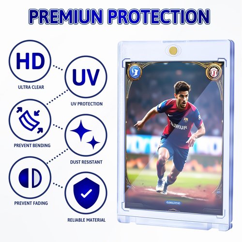 50ct Magnetic Card Holder, 35pt Magnetic Card Holder for Trading Cards, UV Protection Baseball Card Holders Hard Plastic Card Protectors for MTG Cards, Sports Cards, Baseball Cards, Game Cards