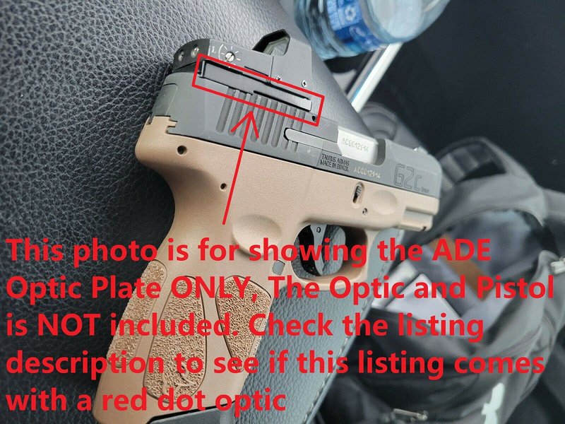 Ade Advanced Optics Crusader RD3-009 Red Dot Reflex Sight + Optic Mounting Plate for Taurus PT111 G2, Millennium G2, G2C, G3 with Original Rear Sight, PT140 G2, PT709, PT740, TX22 + Picatinny Plate