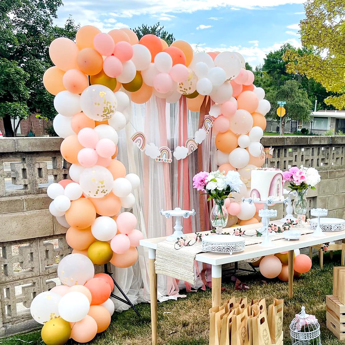 KICNIC Balloon Arch Kit, Balloon Decoration Strip Kit for Garland, 82 Feet Balloon Tape Strip, 500 Glue Point Dots Stickers for Party Wedding Birthday Baby Shower Graduation Decorations