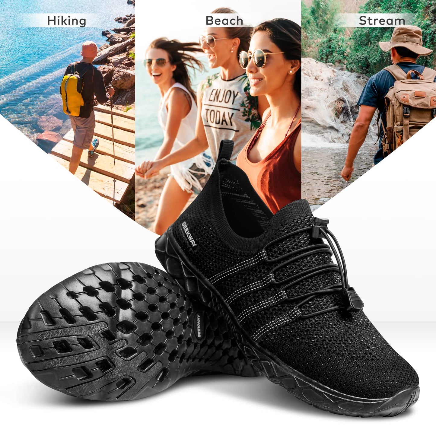 SEEKWAY Mens Womens Water Shoes Quick Dry Aqua Shoes Barefoot for Beach Surf Hiking Pool Water Sports