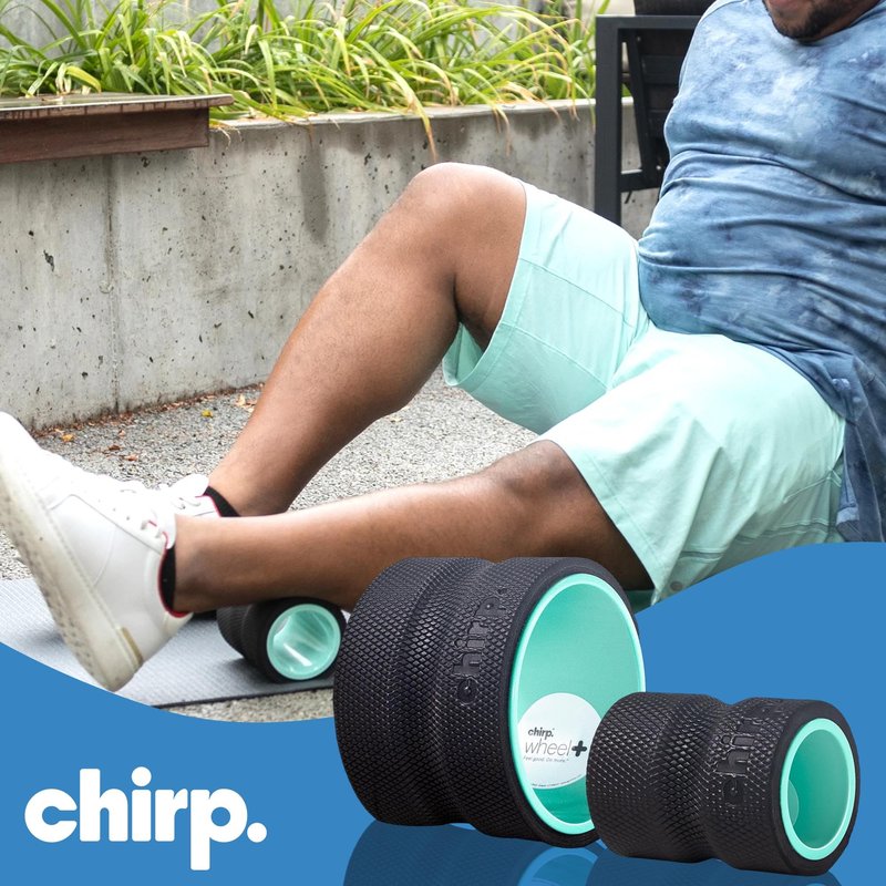 Chirp Wheel Foam Roller – Targeted Back & Neck Relief, Lumbar Spine Stretcher, Spinal Decompression Back Stretcher, Massage Roller with Density Foam for Physical Therapy, Supports 500lbs, 2-Pack Mint