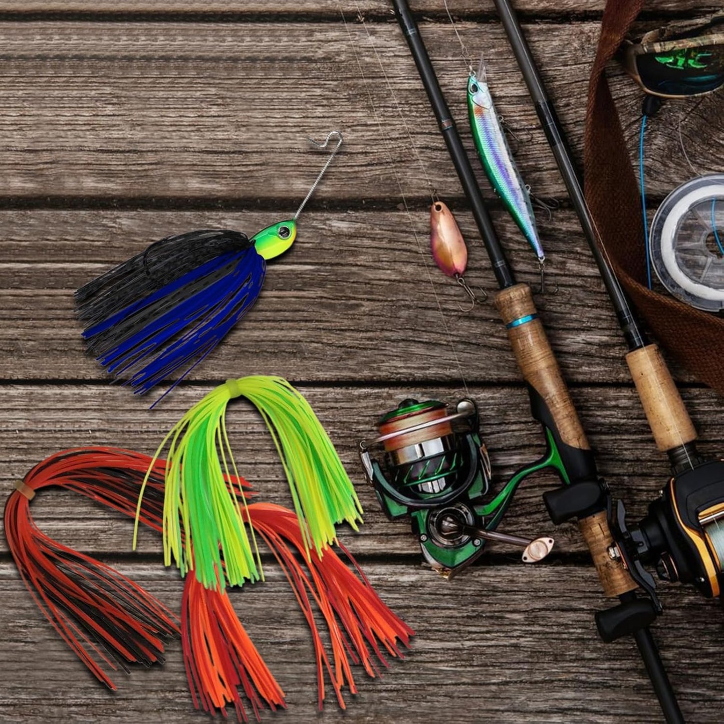16 Pack Silicone Skirts for Fishing Lures, Jig Skirts for Bass Fishing, Jig Skirt Material, Rubber Legs Fly Tying, Spinner Bait Skirts for Bass Fishing