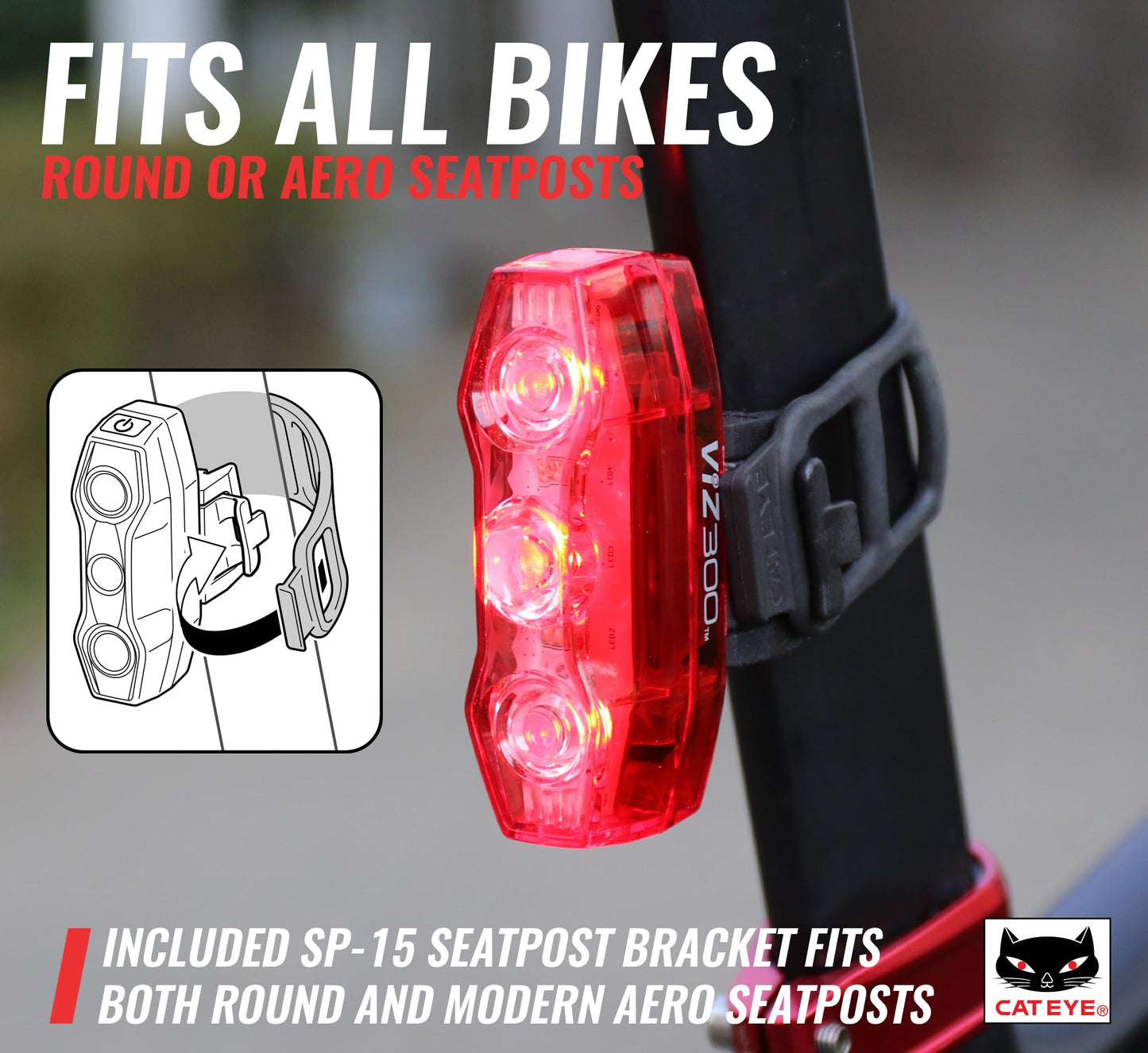 CATEYE - USB Rechargeable Daytime Safety Light (ViZ300)