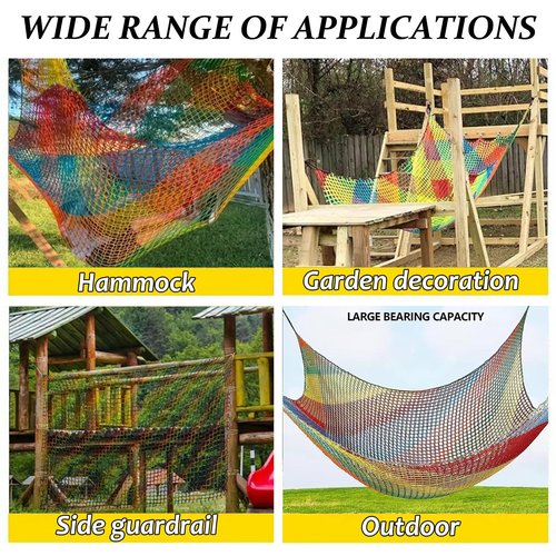 PSYCHEJOYS Climbing Cargo Net, Double Layers Playground Safety Net, Rope Bridge Nets, Small Aperture Hammock Net, for Treehouse,Obstacle Training,Back Yard(Size:1.5x2m)
