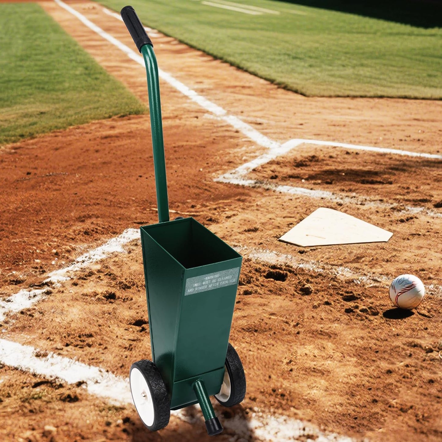 10 Lbs Heavy Duty Steel Dry Line Marker Field Liner Field Chalker Field Striping Machine for Baseball & Softball Field, 2 inch Wide Lines, Green